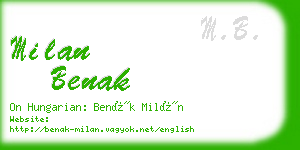 milan benak business card